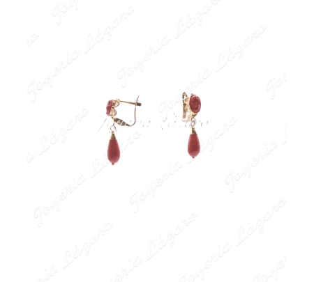 ORO 18 KTS PEND. CHUPONES ROJO CARITA 6X4 SIN LAZO