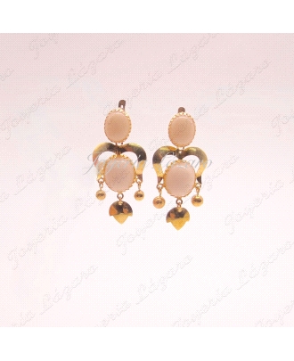 ORO 18 KTS PENDIENTES CORAL BL,