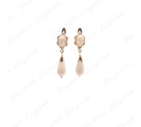 ORO 18 KTS PEND. CHUPONES BLANCOS CARITA 6X4+CHUPON SIN LAZO