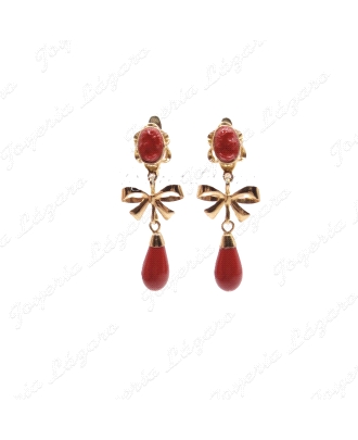 PEND. 18KT CORAL LAZO+CARITA