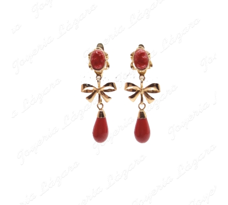 PEND. 18KT CORAL LAZO+CARITA