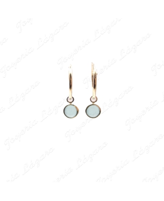 PEND. AROS ORO 18 KTS CIRCO. 5MM TURQUESA