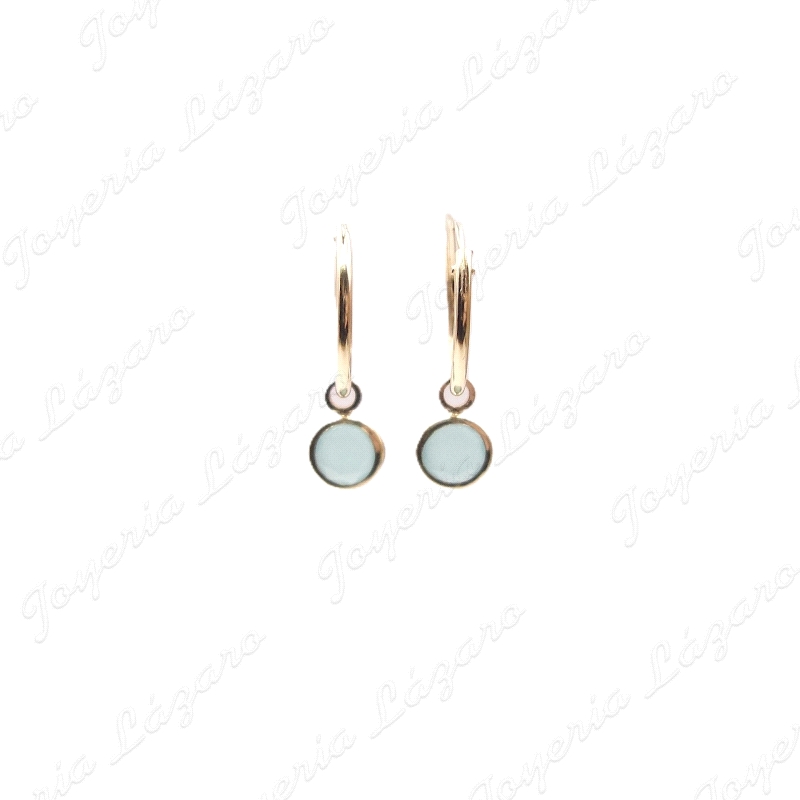 PEND. AROS ORO 18 KTS CIRCO. 5MM TURQUESA
