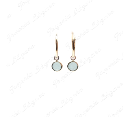 PEND. AROS ORO 18 KTS CIRCO. 5MM TURQUESA