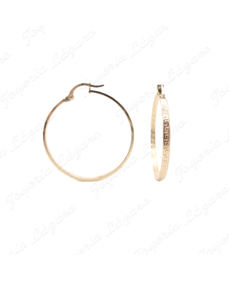 PEND. AROS ORO 18 KTS GRECA 2MM X26MM INT.