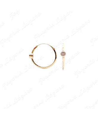 PEND. AROS ORO 18 KTS TUBO CON CIRCO.BOCEL 13MM