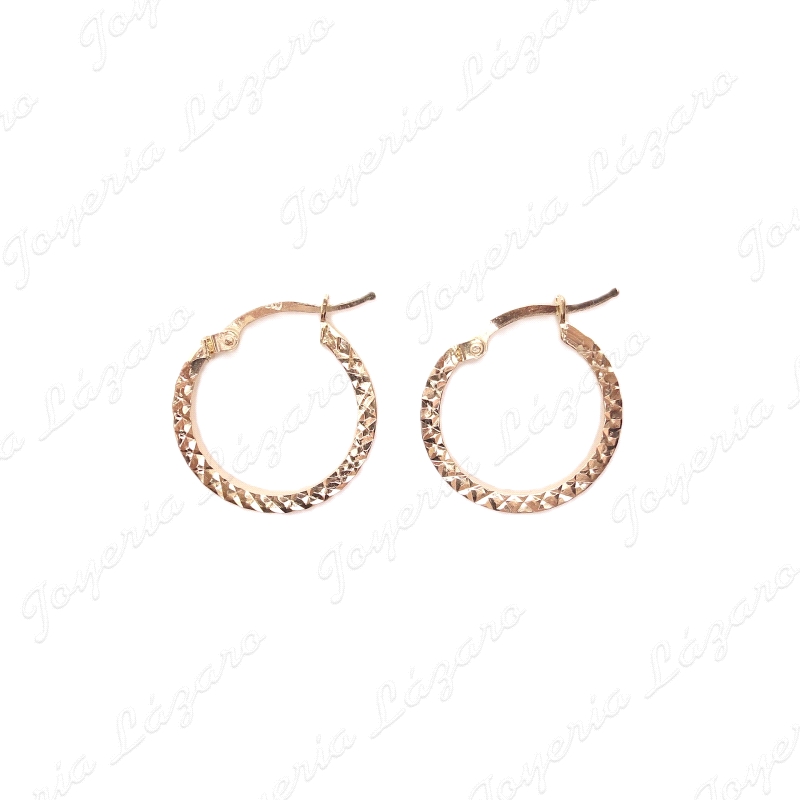 PEND. AROS ORO 18 KTS TABLA FACETADA 18MM EXT.