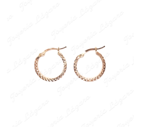 PEND. AROS ORO 18 KTS TABLA FACETADA 18MM EXT.