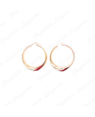 PEND. AROS ORO 18 KTS RETORCIDOS 1/2 CAÑA 6MM 30MM INT.