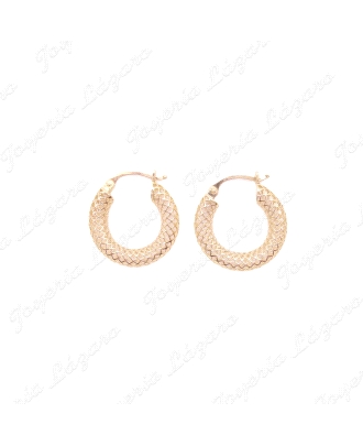 PEND. AROS ORO 18 KTS MALLA CALADA 4MMX 12MM INT.