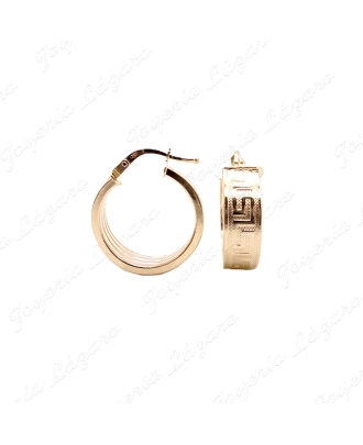 PEND. AROS ORO 18 KTS TABLA GRECA 6MMX15INT