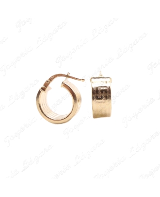 PEND. AROS ORO 18 KTS GRECA TABLA 6mmX10mm