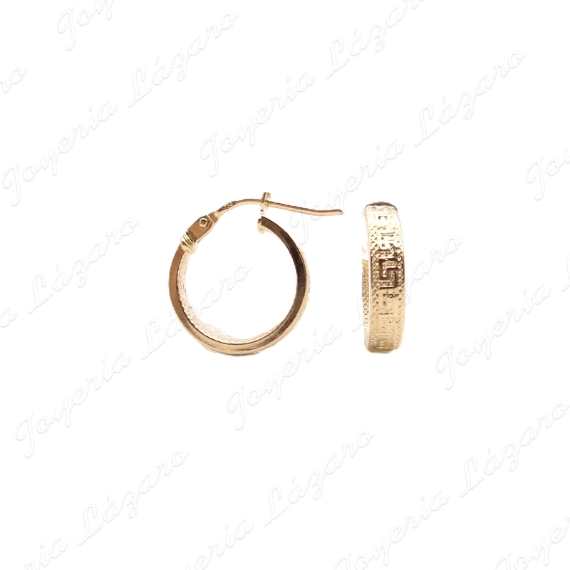 AROS TABLA CON GRECA VERSA. DENTRO Y FUERA, 4mm. ancho X 20mm diametro interior