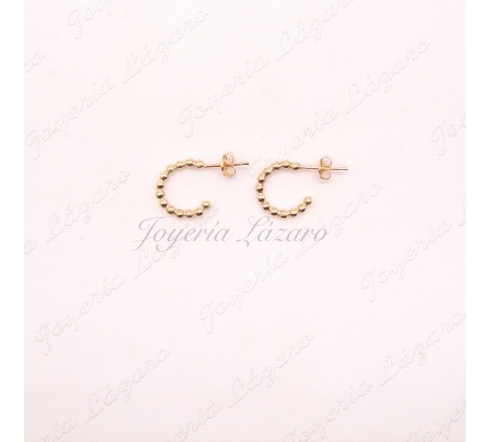 ORO 18 KTS PEND. AROS BOLITAS SIERRE PRES.1CM INT.