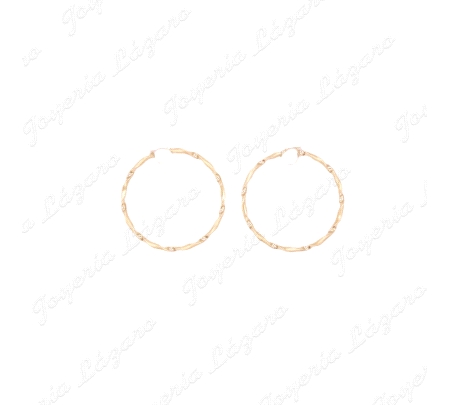 ORO 18 KTS PENDIENTES AROS  RIZO 60MM