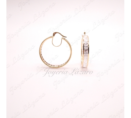 ORO 18 KTS PENDIENTES AROS CIRCO EN CARRIL