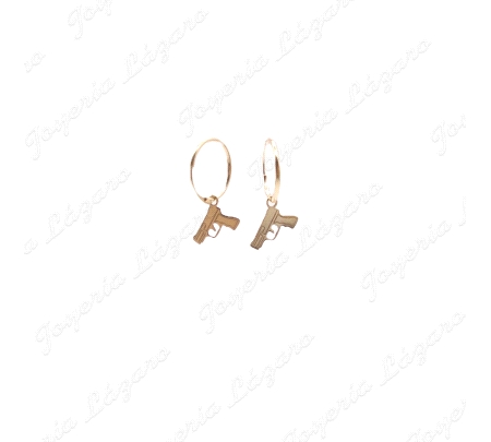 ORO 18 KTS PENDIENTES AROS+PISTOLAS PLANAS