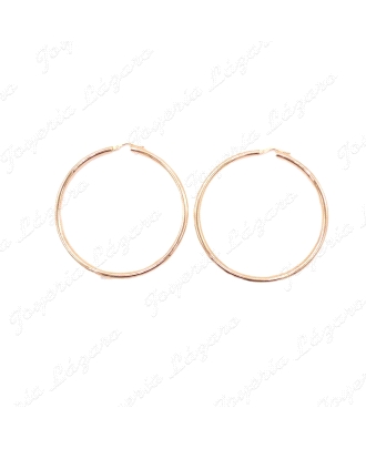 ORO 18 KTS PENDIENTES AROS TUBO 30mm int.