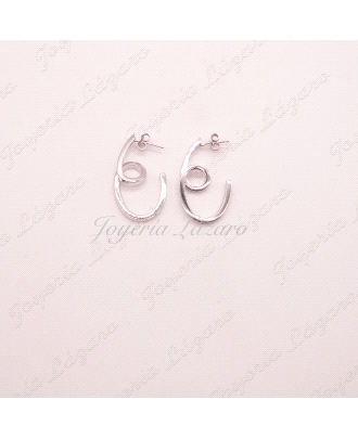 PEND. 18KTS BL.  AROS NUDO LARGO 30MM C. PRESION