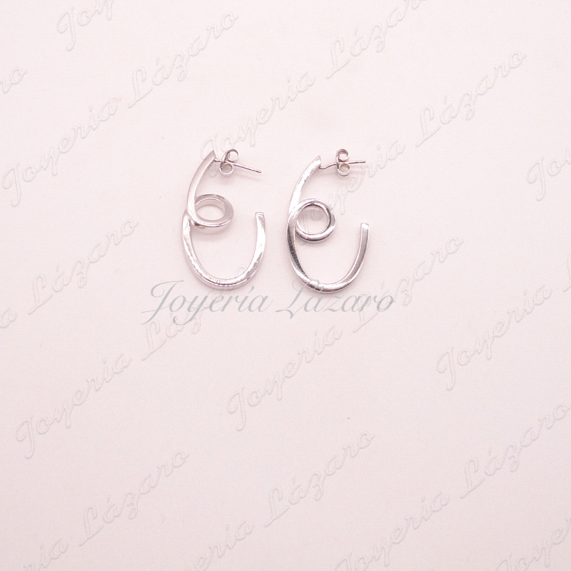 PEND. 18KTS BL.  AROS NUDO LARGO 30MM C. PRESION