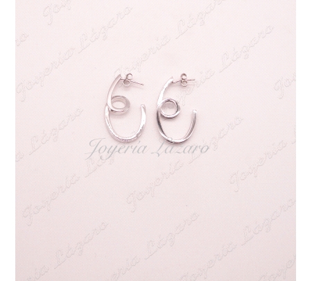 PEND. 18KTS BL.  AROS NUDO LARGO 30MM C. PRESION