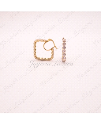 PEND. 18KTS AROS CUADRADO CIRCO. CIERRE BALLESTILLA