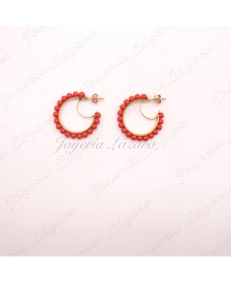 PEND. 18KTS AROS TURQUESA O CORAL