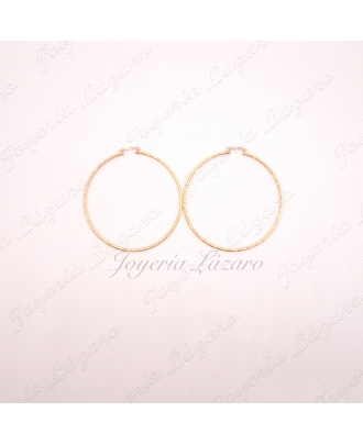 PEND. 18KTS AROS TUBO 2MM TALLADO BRILLO 50MM INT.