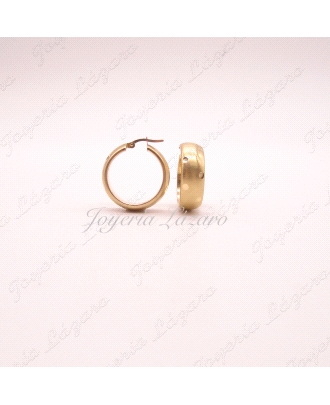 PENDIENTES ARO 18KT,MATE.DIAMETRO 29MM,ANCHO,8MM