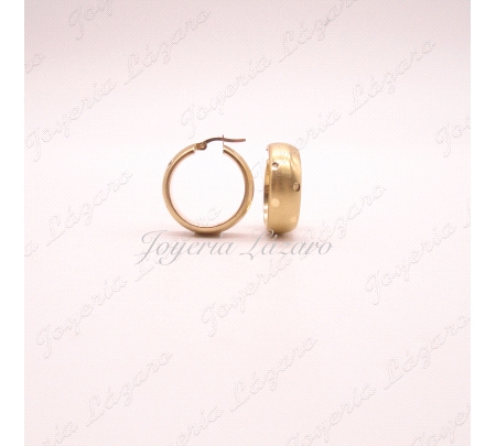 PENDIENTES ARO 18KT,MATE.DIAMETRO 29MM,ANCHO,8MM