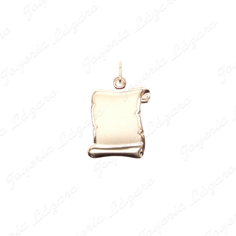 PLACA ORO 18 KTS PERGAMINO 21X26MM