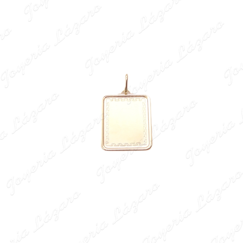 PLACA ORO 18 KTS 20X17MM GRECA FILO