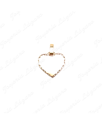 PLACA ORO 18 KTS CORAZON  30X30 LISO FILO TALLADO