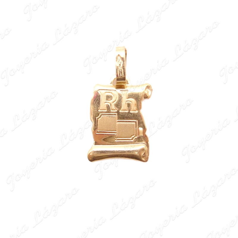 PLACA ORO 18 KTS PERGAMINO RH