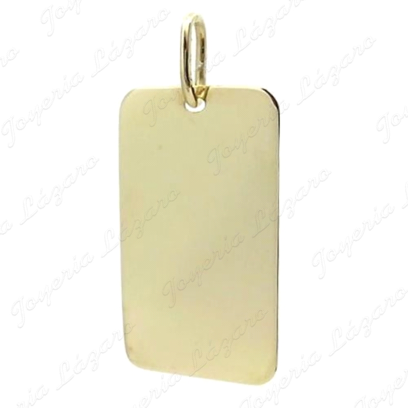 PLACA ORO 18 KTS BRILLO 25X15MM
