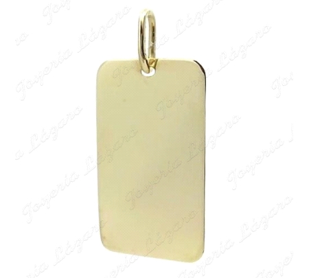 PLACA ORO 18 KTS BRILLO 25X15MM