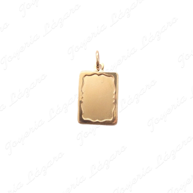 PLACA ORO 18 KTS 14X20MM MARCO CON FORMA