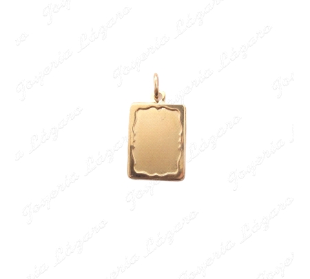 PLACA ORO 18 KTS 14X20MM MARCO CON FORMA