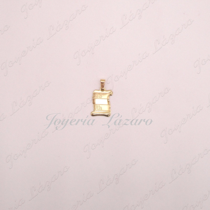 ORO 18 KTS PLACA PERGAMINO RH