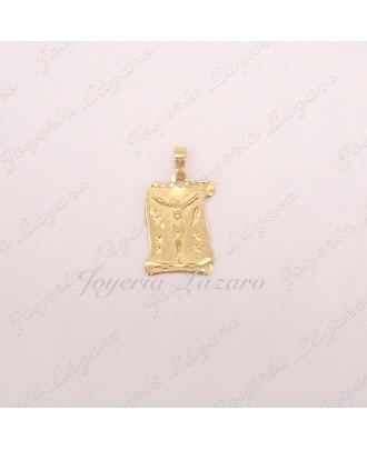 PLACA 18KTS PERGAMINO +  CRISTO