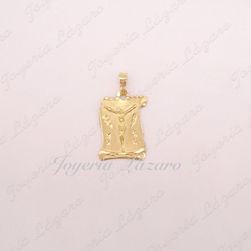 PLACA 18KTS PERGAMINO +  CRISTO