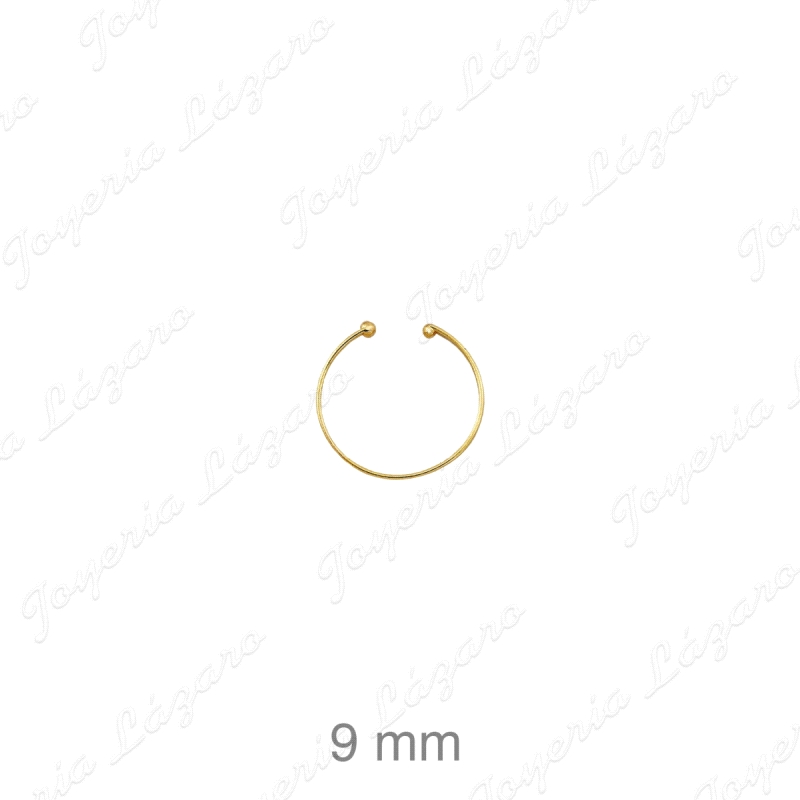 PIERCING ORO 18 KTS  ARO 2 BOLITAS
