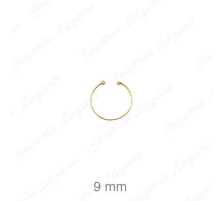 PIERCING ORO 18 KTS  ARO 2 BOLITAS