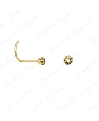 PIERCING ORO 18 KTS NARIZ CIRCO GARRAS