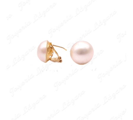 PEND. 18KT PERLA JAPONESA MABE 14MM CIERRE OMEGA