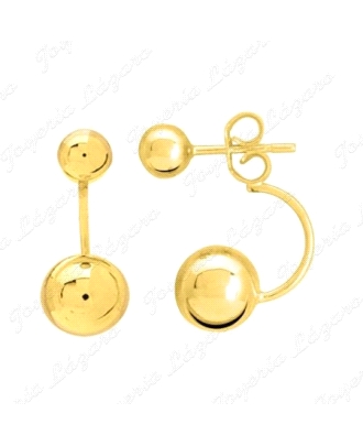 PEND. ORO 18 KTS BOLITA EN LOBULO+BOLA DEBAJO LOBULO C. PRESION