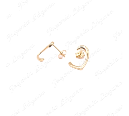 PEND. ORO 18 KTS CORAZONES ABIERTOS DISEÑO EN LOBULO PRESION