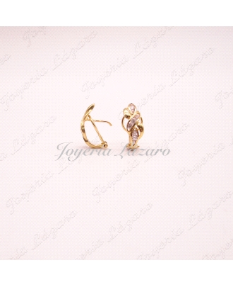 ORO 18 KTS PENDIENTES SEÑRA.OMEGA CIRCO ENLAZADOS
