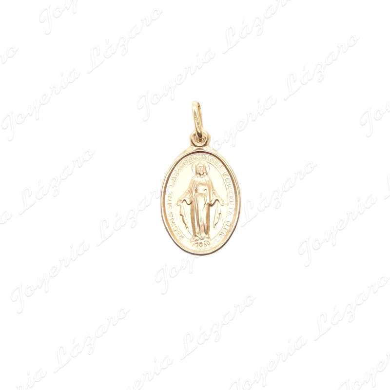 MEDALLA ORO 18 KTS VIRGEN MILAGROSA OVALADA 22MM