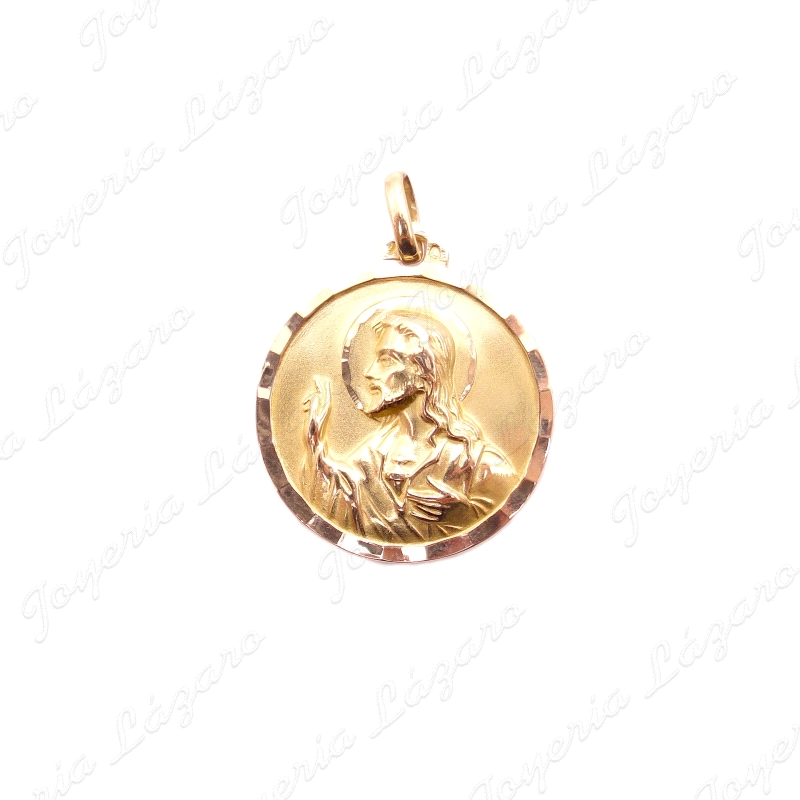 MEDALLA ORO 18 KTS ESCAPULARIO VIRGEN DEL MAR ALMERIA 26MM FILO GALLON